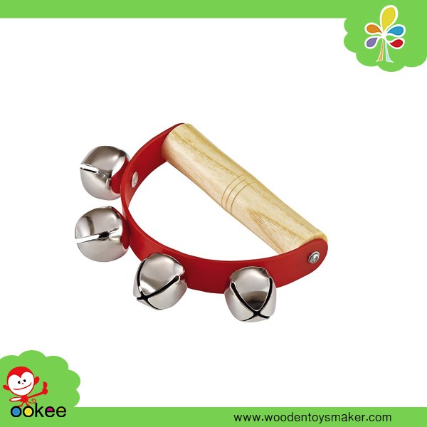 Baby Percussion Toy Handheld Sleigh Bells With Wooden Grip Custom Buy