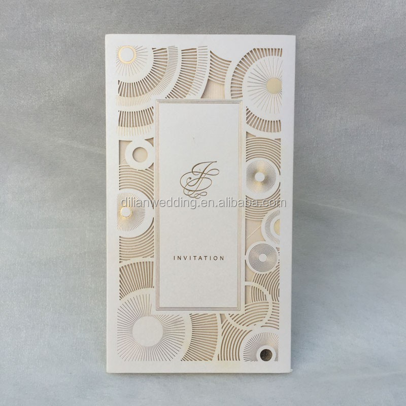 グレーリボン装飾ピュアホワイトベンガル結婚式の招待カード仕入れ・メーカー・工場