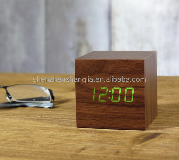 ミニキューブの装飾、 木製時計ＬＥＤ、 装飾的な小さな時計問屋・仕入れ・卸・卸売り