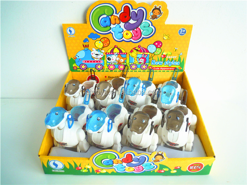 PULL line robot dog candy toys with light
