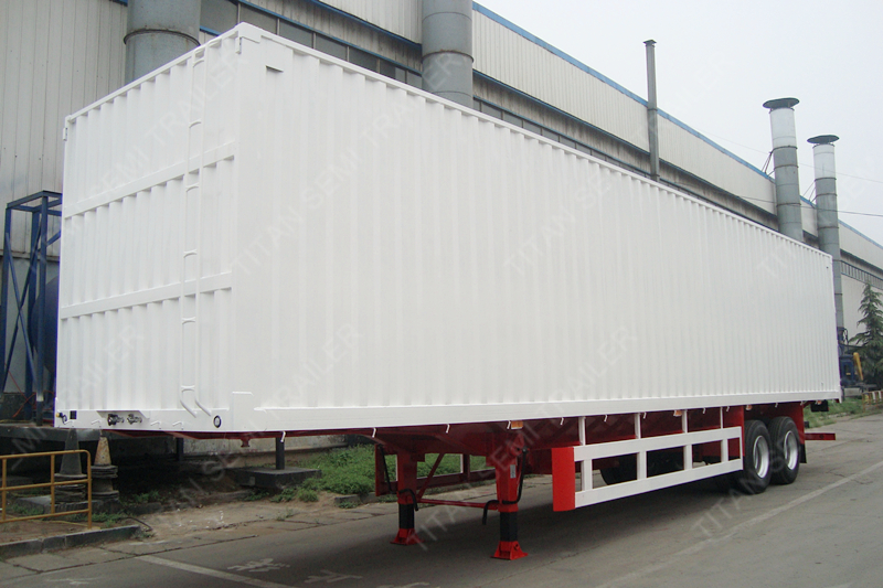 3 axle box van type enclosed cargo semi trailer with Siding Curtain