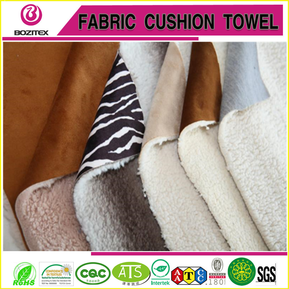 microfiber suede bonded fake fur fabric for women fashion