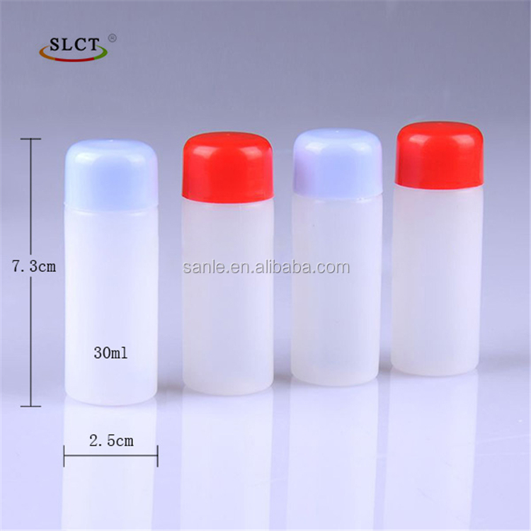 1oz PE plastic lotion bottle with stopper and screw cap