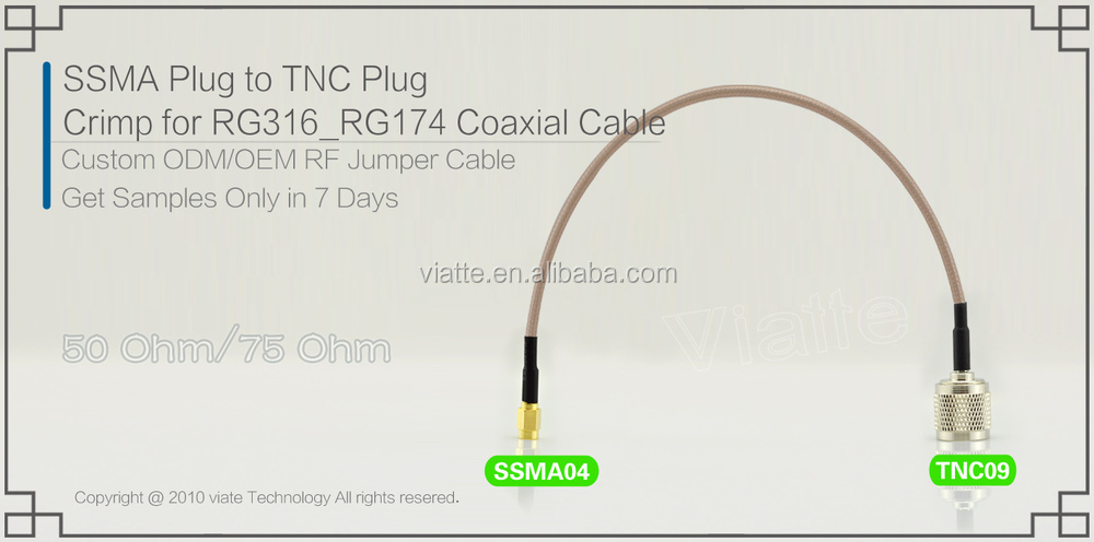 Ssmaプラグ/tncオスrg6プラグ/rg316_rg174オス圧着用同軸ケーブルのコネクター仕入れ・メーカー・工場