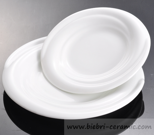 11 Round Design Logo Decal Customized Ceramic Porcelain Service Plates Dishes For Hotel And Restaurant Wholesale 1