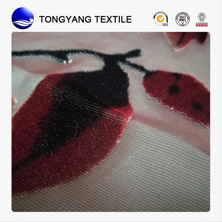 newest silk rayon velvet print burnout fabric hot-sale