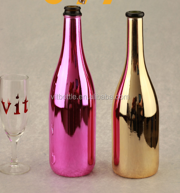 Custommade glass bottle empty champagne bottles 750ml glass bottle