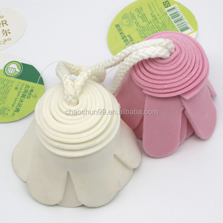 eva flower shape loofah shower sponge for kids