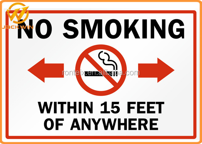 custom printed reflective no smoking warning sign