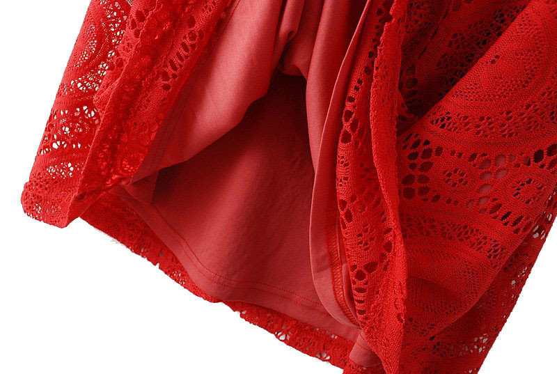 新しい熱い販売のファッション短い2015袖レディースレースのかぎ針編みのドレスカクテルパーティー姫カジュアルドレス卸売仕入れ・メーカー・工場