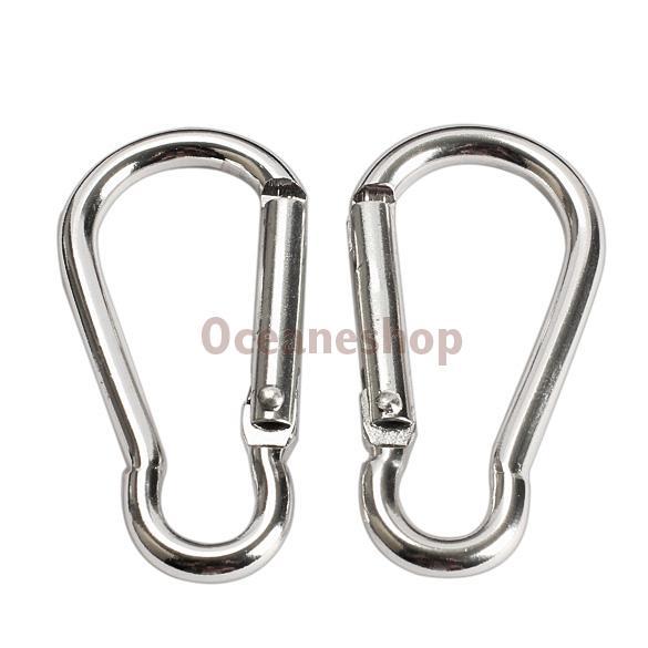 20Pcs Silver Aluminum Spring Carabiner Snap <font><b>Hiking</b></font> Camping Bag Hook Hanger Keychain <font><b>Hiking</b></font> Accessory BHU2 20Pcs Silver Aluminum Spring Carabiner Snap <font><b>Hiking</b></font> Camping Bag Hook Hanger Keychain <font><b>Hiking</b></font> Accessory BHU2
