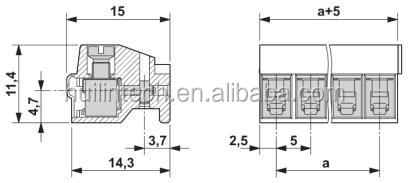 ネジ端子台5.0ミリメートルピッチ300v15aフェニックス代替緑仕入れ・メーカー・工場