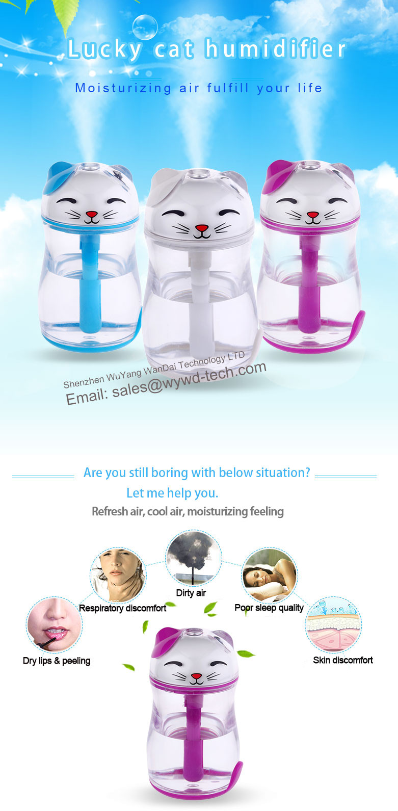 Lucky Humidifier / Latest Popular Top Sale Cat Pet Bottle Humidifier
