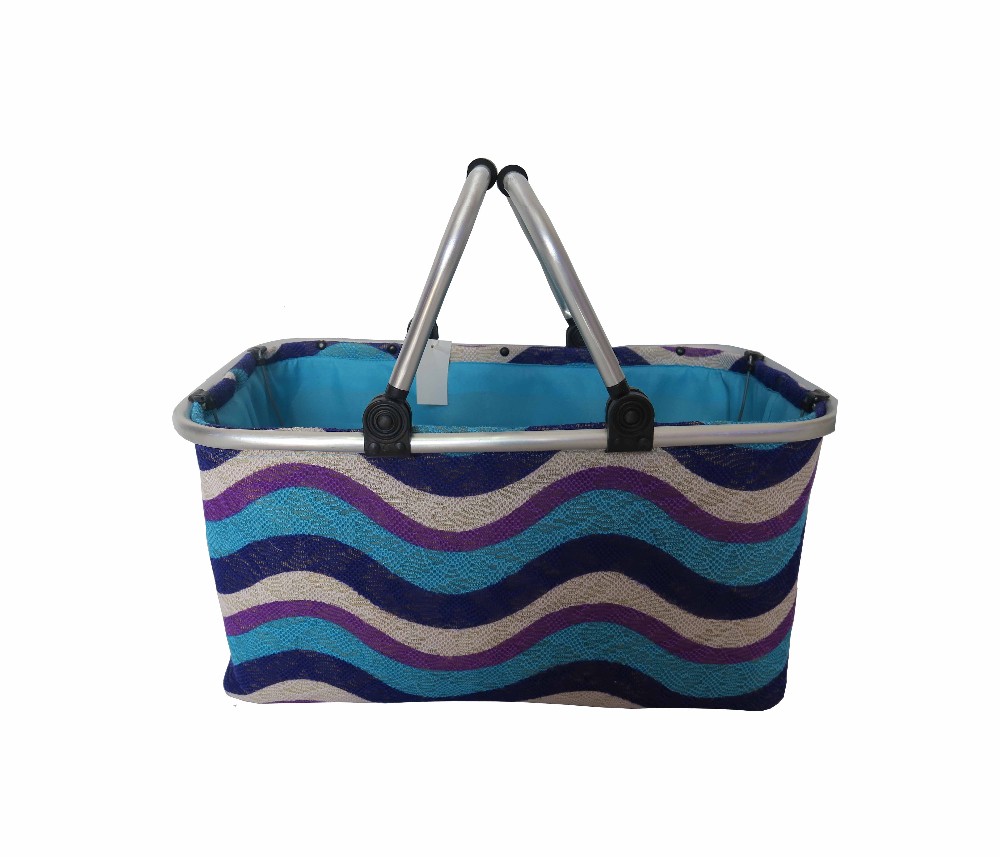 Wholesale Double Handles Aluminum Folding Fabric Shopping Baskets Buy