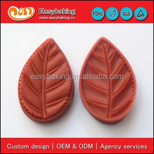 High quality leaf shape silicone fondant cake decoration mold