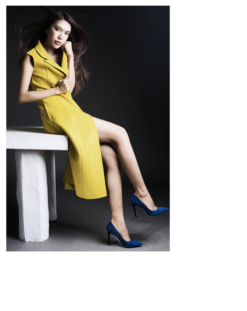 韓国olzp1青灰色の赤鉛筆本革高かかとの靴の革仕入れ・メーカー・工場
