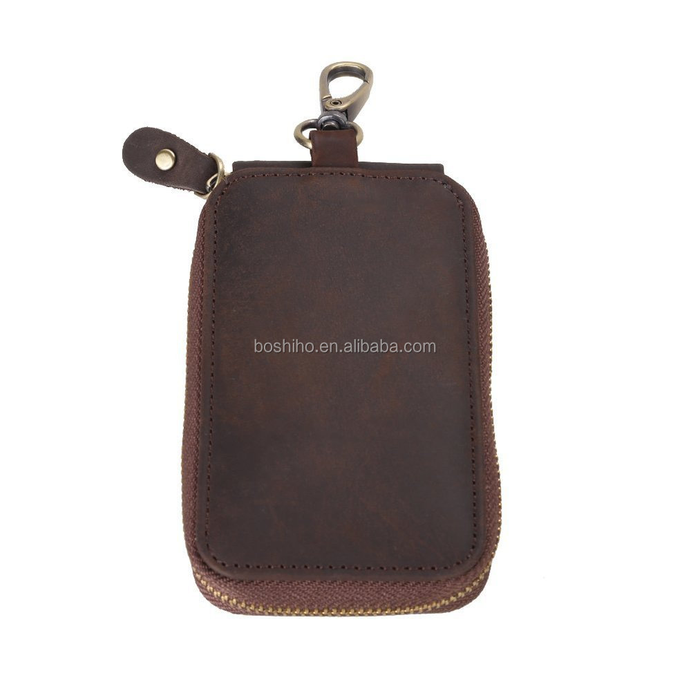 Handmade Genuine Leather Zipper Key Chain Case Pouch Credit Cards Holder Buy Zipper Key Chain