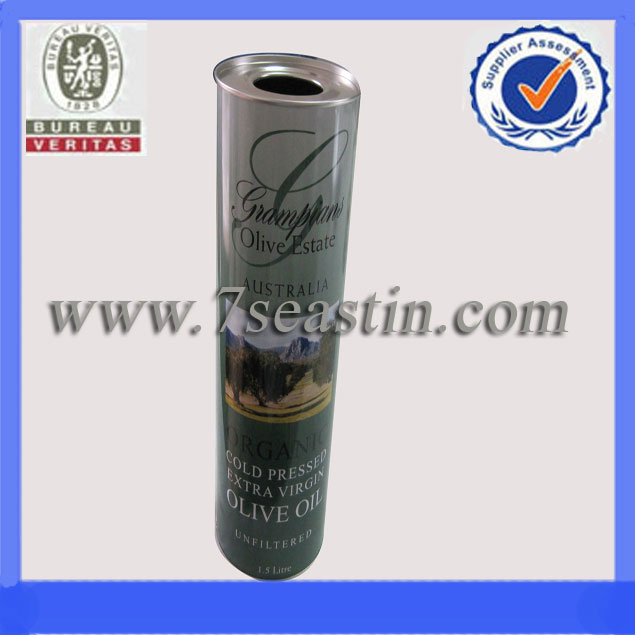 custom shape gift round red wine tin can/box made in China