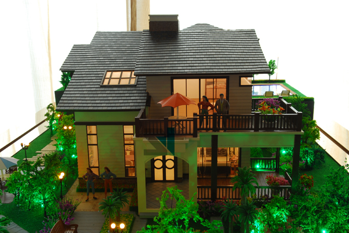 High Quality Scale model for villa architecture house model with model tree