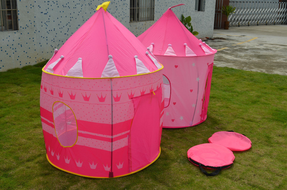 単層190tピンクポリエステルの子の赤ちゃんのプレイハウステント折り畳み式の家仕入れ・メーカー・工場