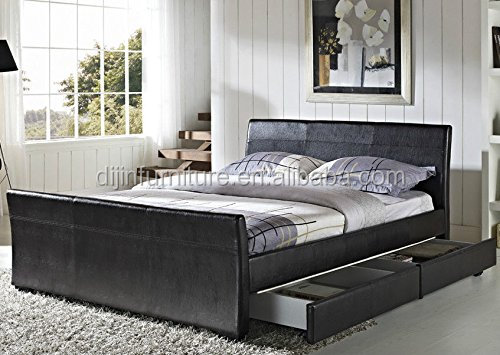 Bedroom Furniture 4 Drawers Leather Bed Sleigh Bed Double Bed