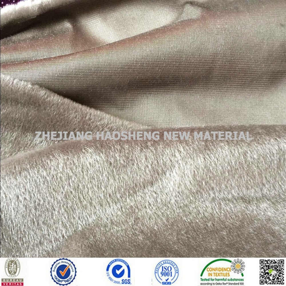 100% polyester cheap fabric short pile fabric solid velboa