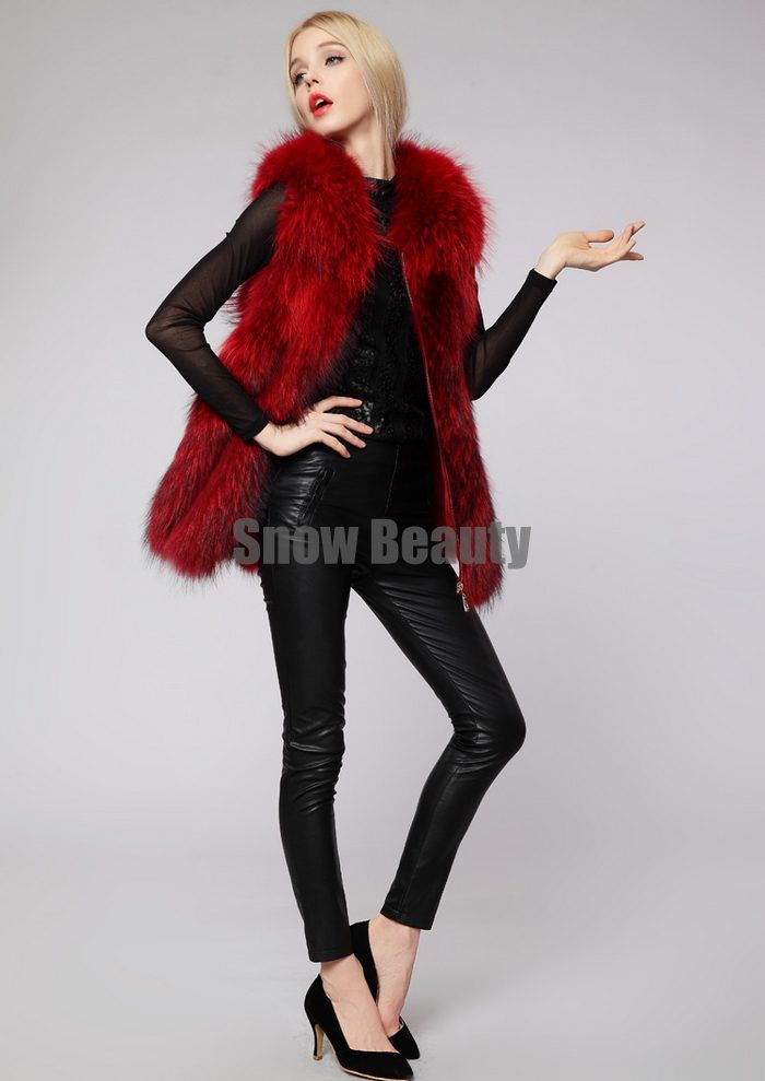 luxury raccoon fur vest middle long women (10).jpg
