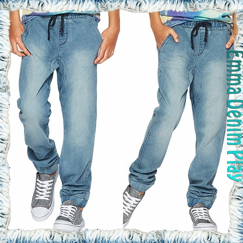 有名なデザイナーのバイカー男の子fasteningjeansブルーデニムストレートフィットベルト仕入れ・メーカー・工場