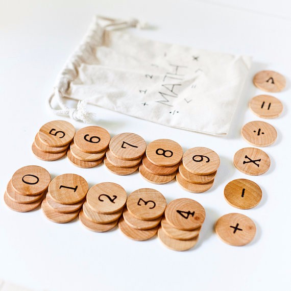 Wood Math Set Educational Game,Montessori Math Kindergarten Math Above