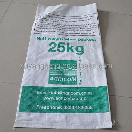 25kg printed woven sacks for packing salt with pe liner