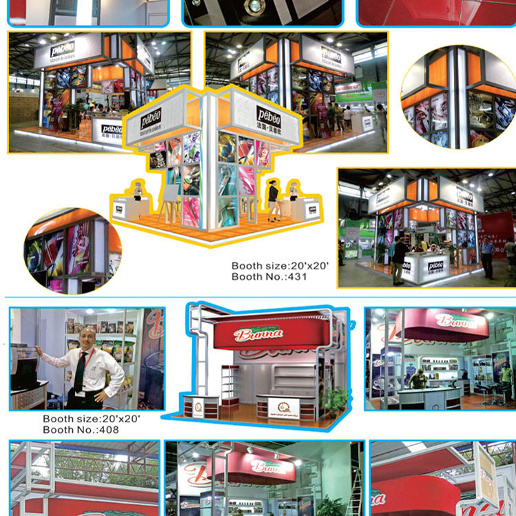 中国上海カスタム製- 大規模な経済的な耐久性のある展示ブース・cesのための展示ブース仕入れ・メーカー・工場