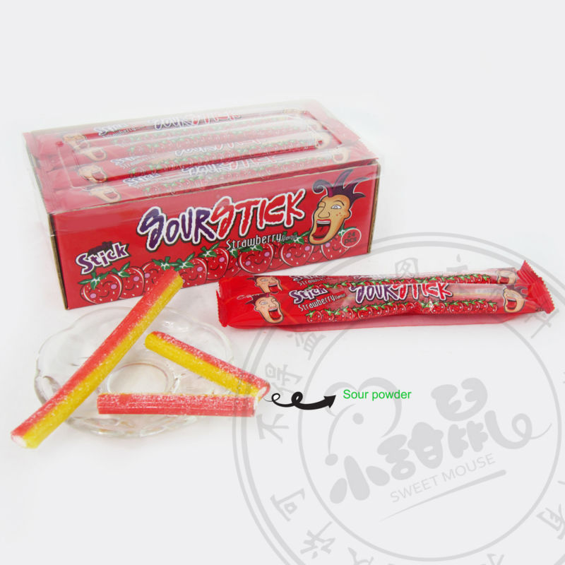 20g Double color sour gummy stick candy