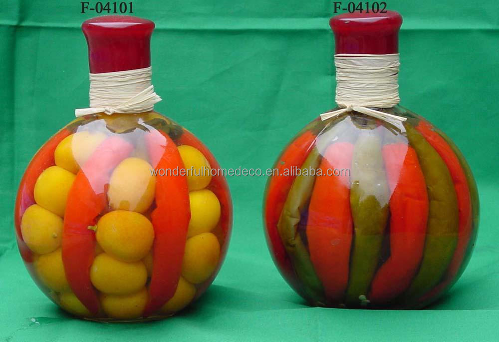Pyramid Shape Kitchen Table Fruit And Vegetable Decorative Glass Bottles Buy Decorative