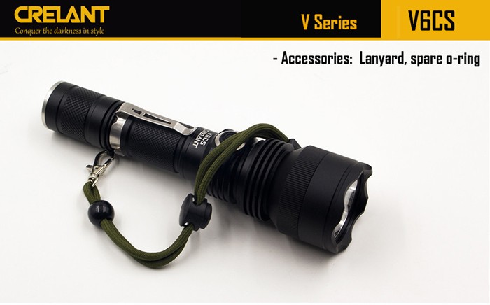 Crelant V6CS 10 ワット cree クール/中立xm-l2 led 960 ルーメン無電極調光led戦術懐中電灯仕入れ・メーカー・工場