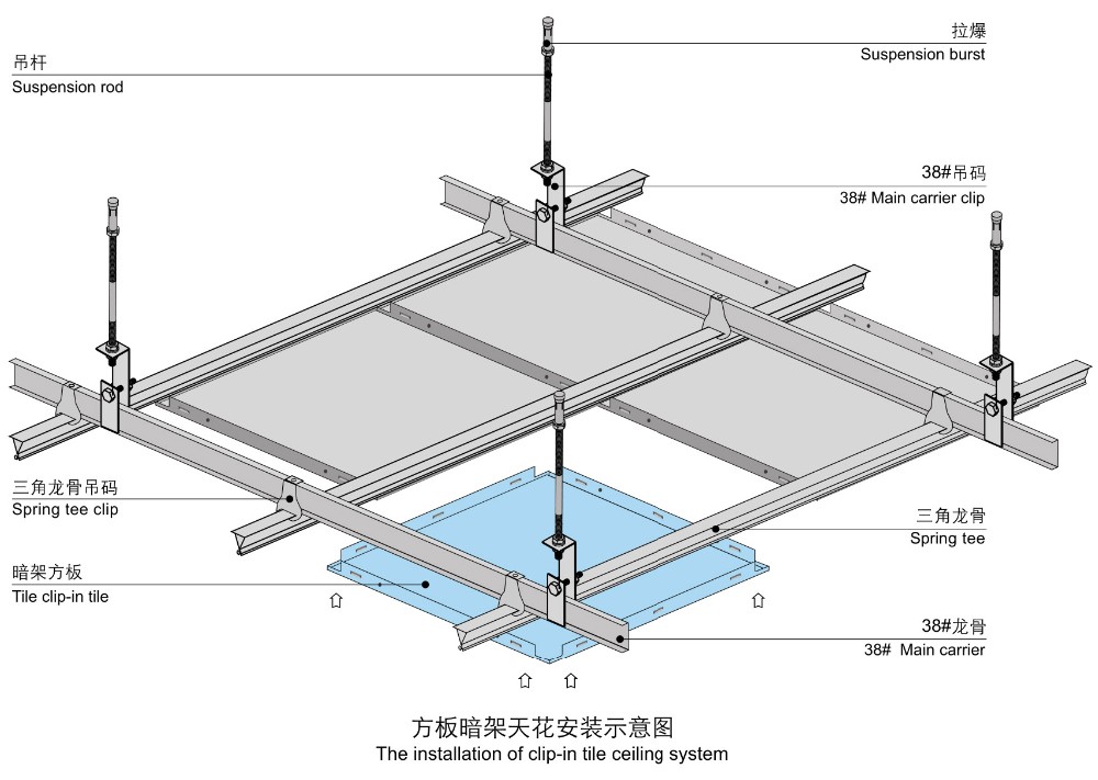 Aluminum Suspended Ceiling Tile Accessories Different Types Of