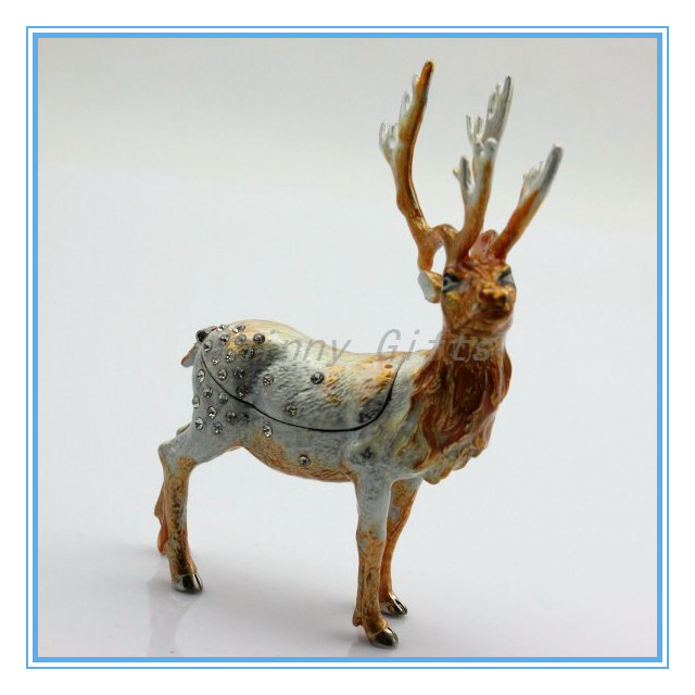 ピューターエナメルハンドメイド金属ホーム装飾クリスマス鹿形の小さなアクセサリーボックス- の宝石箱問屋・仕入れ・卸・卸売り