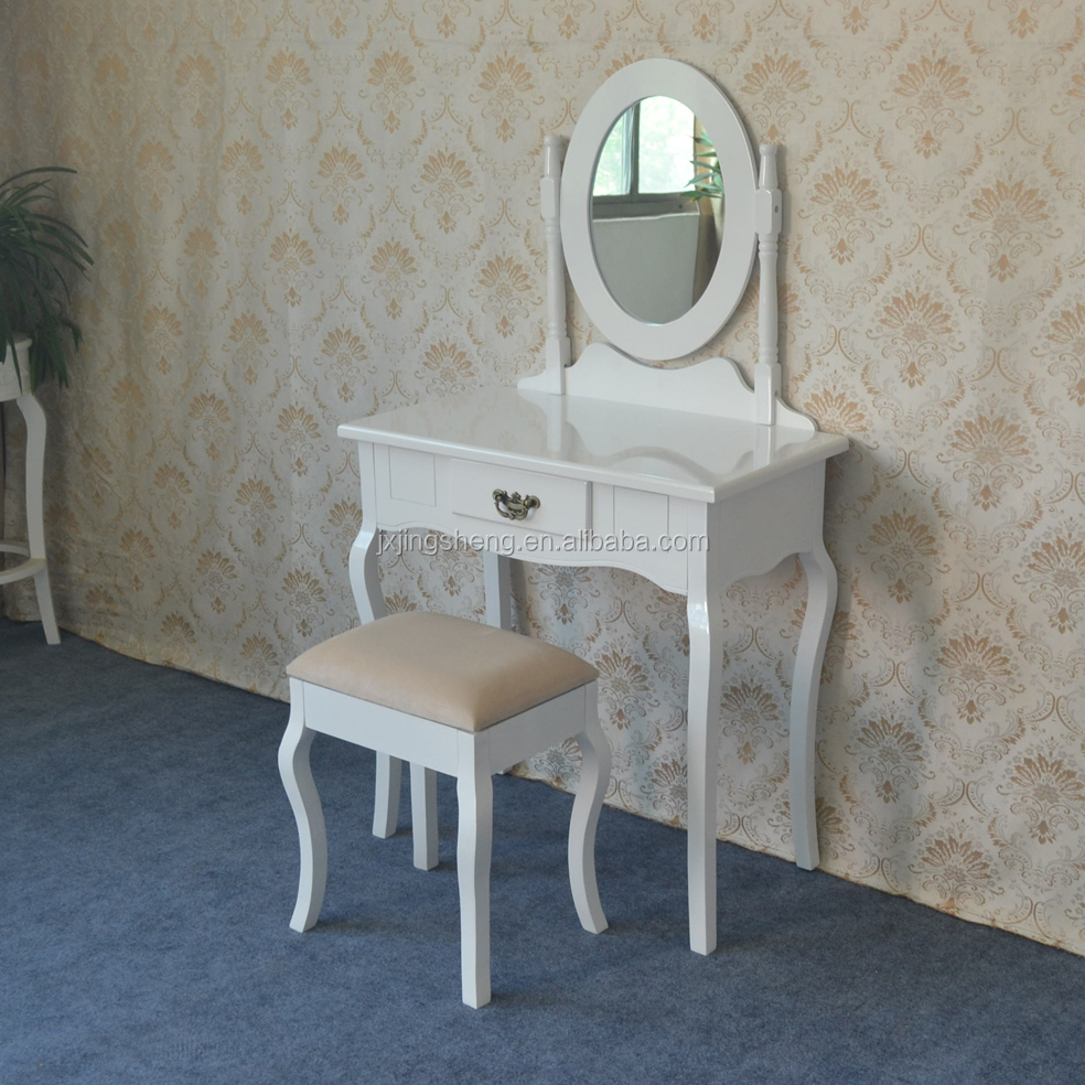 女の子の白色固体木製ドレッシングテーブルメイクアップバニティの寝室の家具仕入れ・メーカー・工場