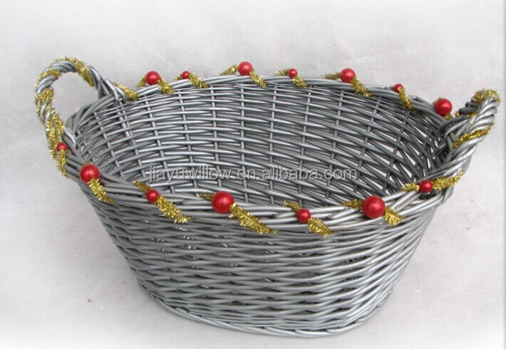 手作り籐のクリスマスのギフトのバスケットは空楕円形の籐のギフトのバスケット問屋・仕入れ・卸・卸売り