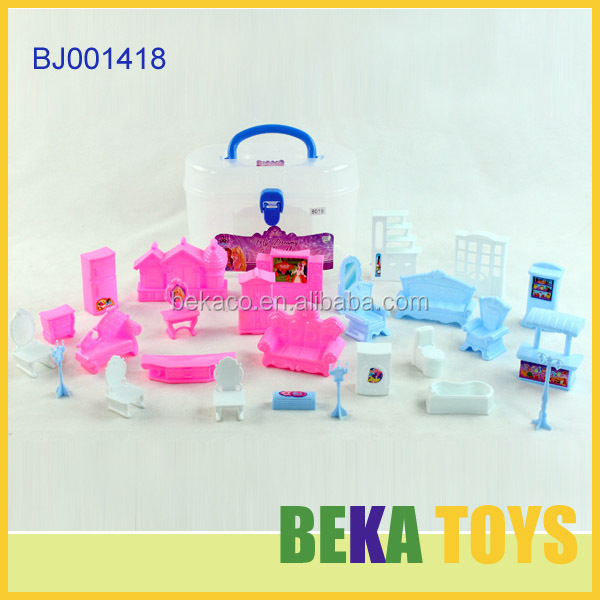 安いおもちゃプラスチック製の赤ちゃんのおもちゃミニ家具のおもちゃセット白でバニティケース問屋・仕入れ・卸・卸売り
