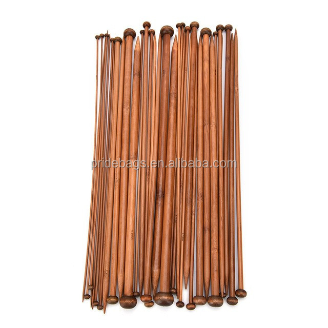 36pcs/set 18 Sizes Bamboo Wood Single Pointed Crochet Knitting Needles DIY  Crafts Knitting Tools