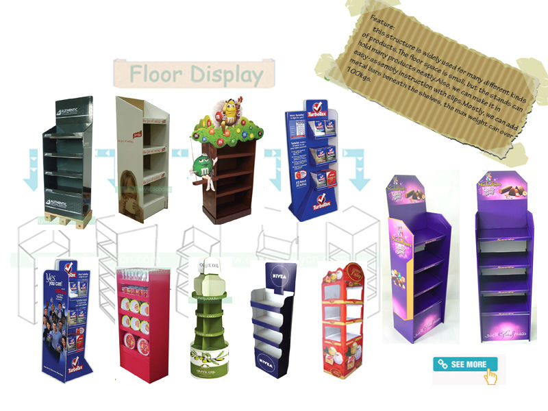 Cardboard Pallet Display for Chewing Gum Display Rack