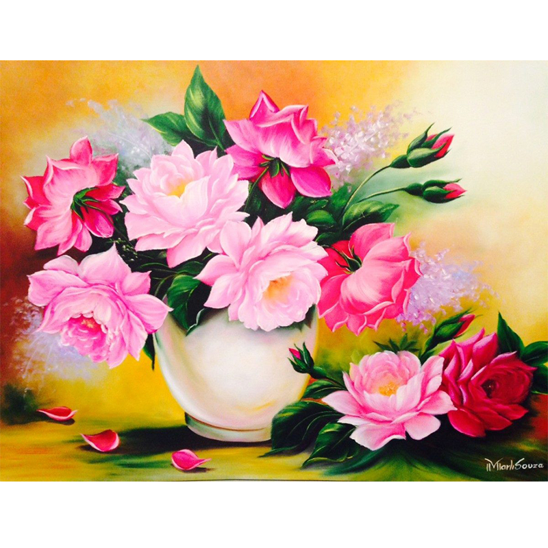 Beautiful Flowers Vase Wall Hanging Picture Fine Art Painting