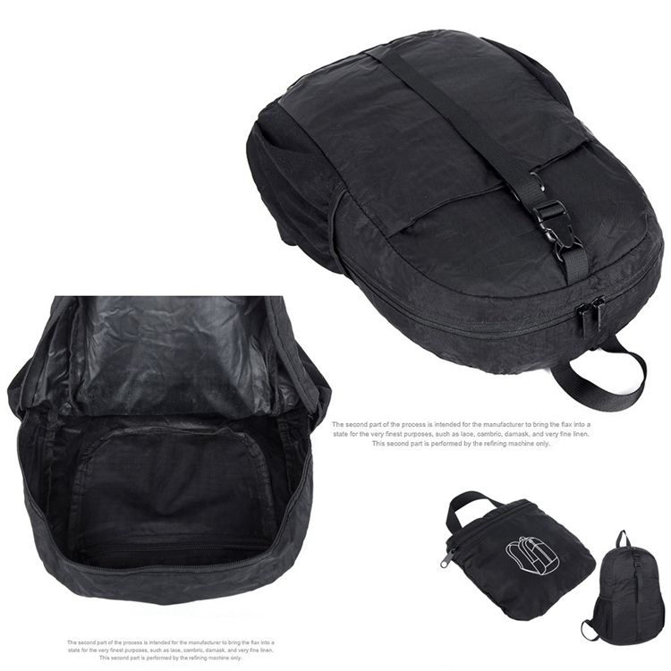 Bsci High-End Handmade Humanized Design Foldable Polyester Backpack