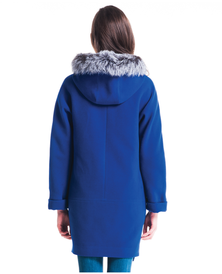2015秋と冬の女性の コート媒体の長さ シルバー フォックス取り外し可能な毛皮の襟帽子カシミヤ オーバー コート仕入れ・メーカー・工場