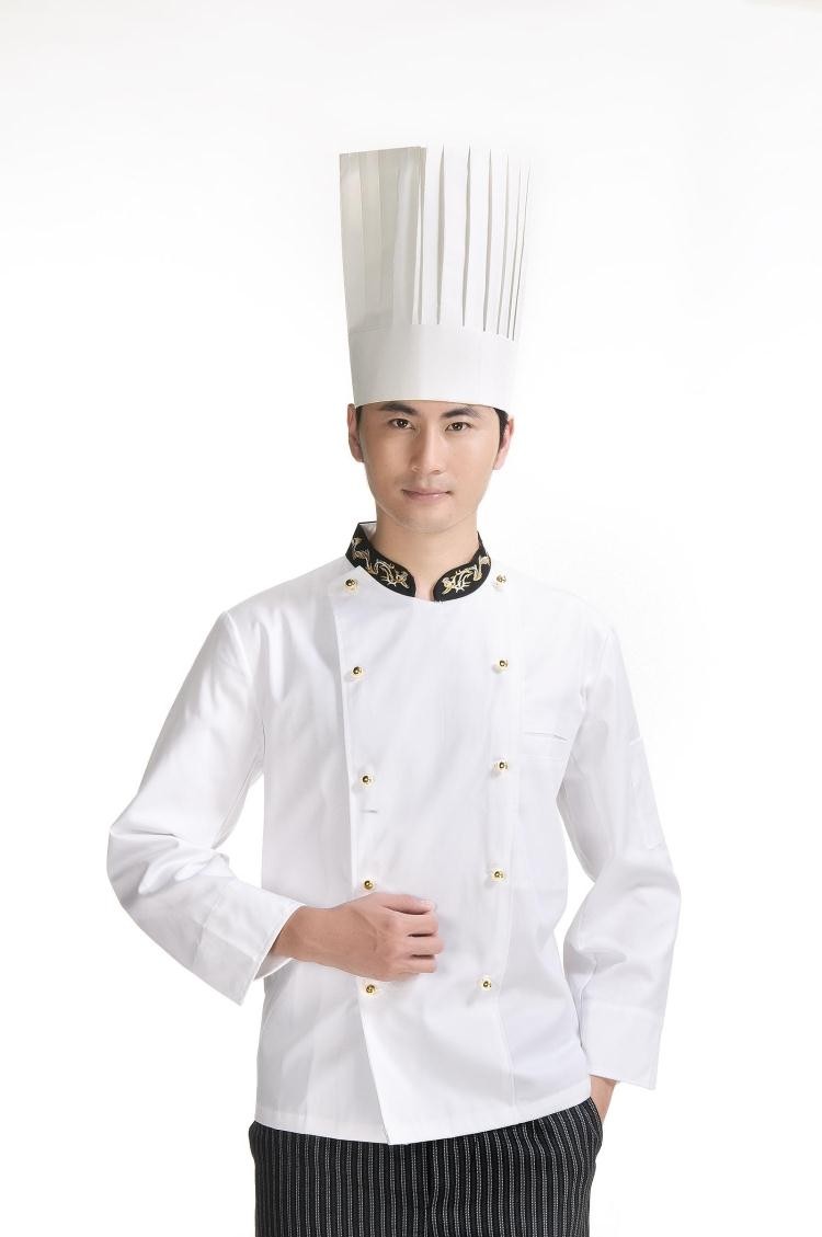 Juqian安いロングスリーブホワイトシェフコートシェフ制服セットで高帽子仕入れ・メーカー・工場