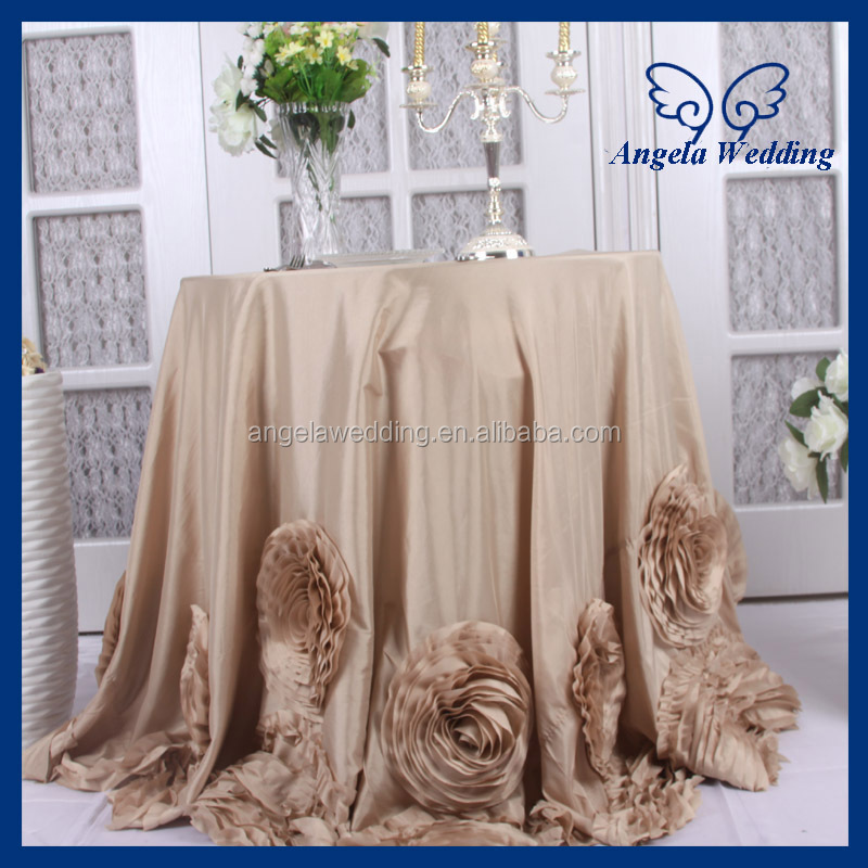 CL052A Fancy elegant round ruffled flower fancy wedding champagne