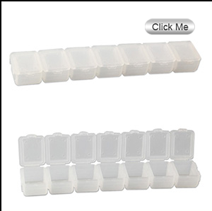 Plastic Pill Box of 7 lattices in PP material