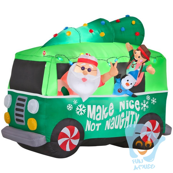 Cheap Christmas Decoration Inflatable Airblown Santa With Camper Buy Inflatable Christmas