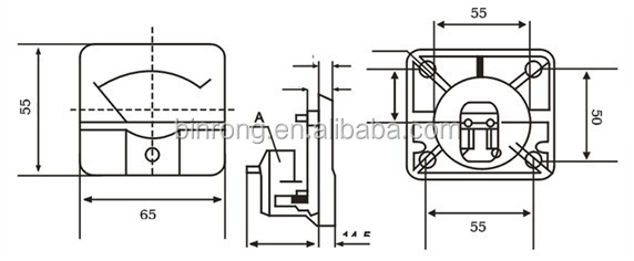 Dc長方形85c10-50aアナログパネル電流計ゲージ仕入れ・メーカー・工場