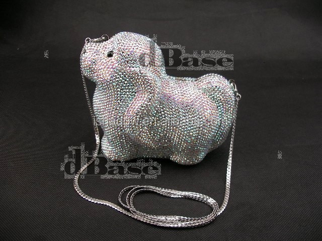 ドギー犬わんわん動物の女性ファッションイブニングクラッチバッグブライダル金属の財布のハンドバッグのケースボックス問屋・仕入れ・卸・卸売り